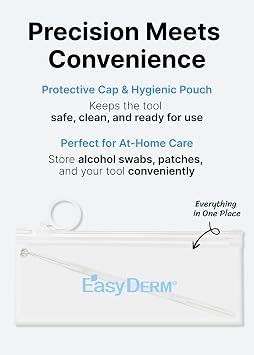 Easyderm 2-in-1 Pimple Popper Tool and Thin Hydrocolloid Large Wound Dressing 4x4 2 Pack (4 Dressings)