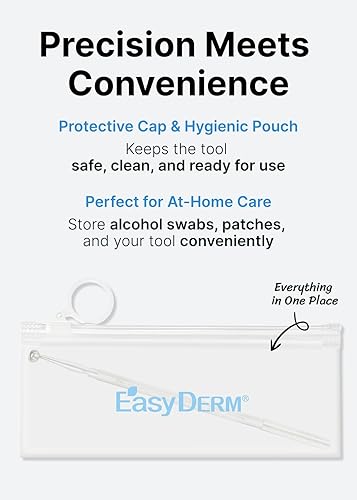 Miniatura 8 de EasyDerm - Juego variado de parches para el acné de 4 tipos y herramienta 2 en 1 para reventar espinillas