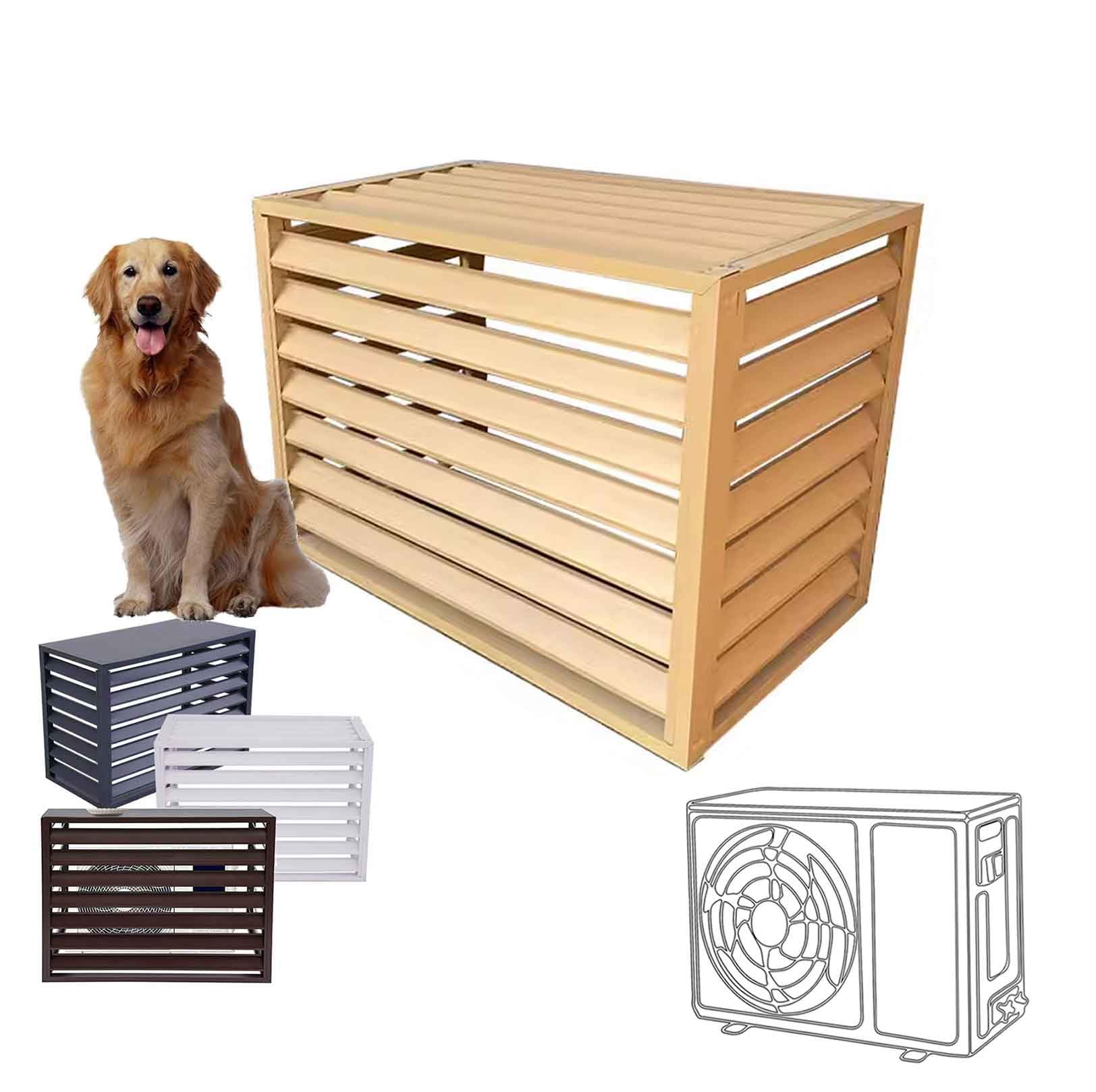 Pxkmouy 110cm Aluminum Air Conditioning Cover Outdoor Plant Display Rack Storage Shelf, outdoor condenser protective cover Privacy Fence Outdoor Flower Rack Shutters garden tools/air con