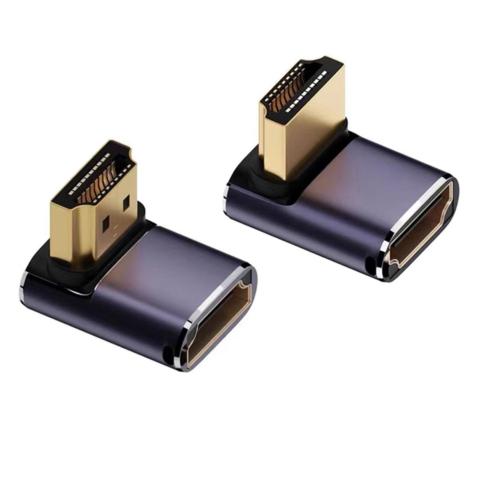 RIIEYOCA Cavo HDMI 4K Intrecciato 90° - 0,59m, 18Gbps, Alta Velocità 2.0, Connettore Piatto Angolato Destro/Sinistro, 2 Pezzi - 2