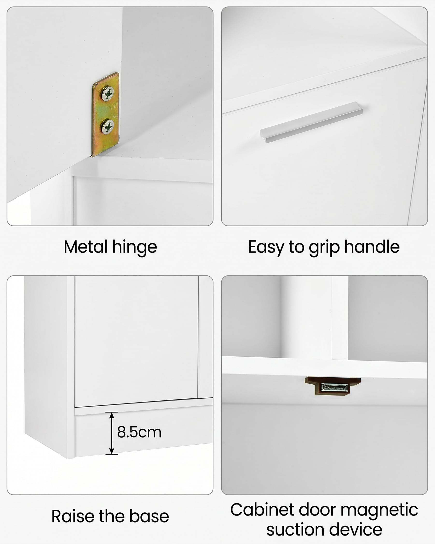 Mehrzweckschrank 60 cm Breit mit Türen, Apothekerschrank Küche 2 Stück, Küchenschrank Weiß Schmal Hoch, Vorratsschrank Speisekammer Küche als Haushaltsschrank für Speisekammer