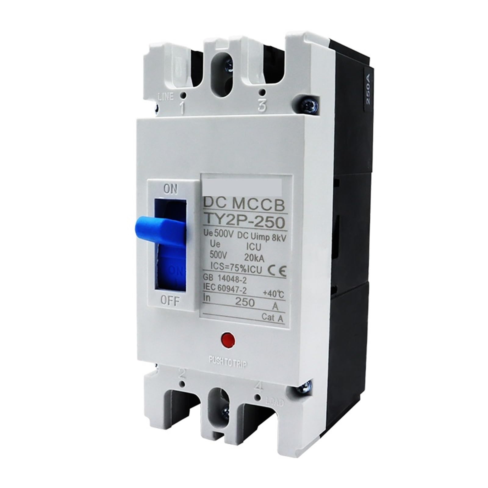 AVSBBYEPS 250A 2 Poles Solar DC 500V Photovoltaic Molded Case Circuit Breaker Overload Short Protection Switch MCCB for PV 1Pcs(150A)