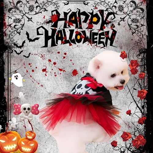 Disfraz Halloween para perro pequeño vestido Skull Lolita miniatura 2