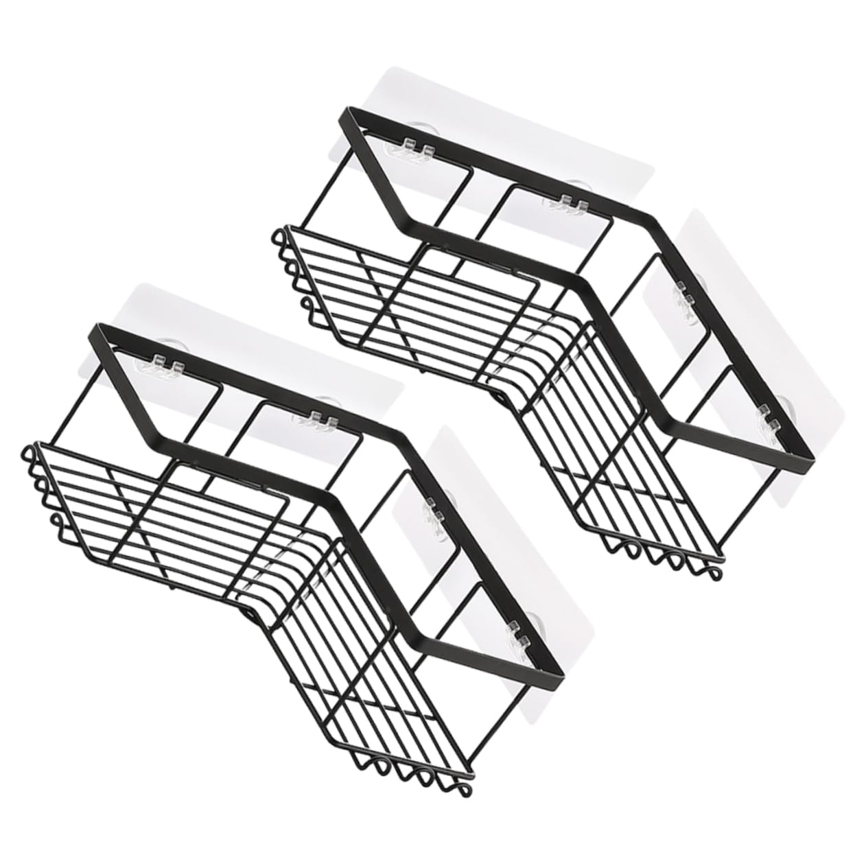 2 piezas Estante de Ducha Esquinero Organizador Autoadhesivo de Baño Estante Sin Perforación para Jabón y Champú Soporte Resistente Color Negro