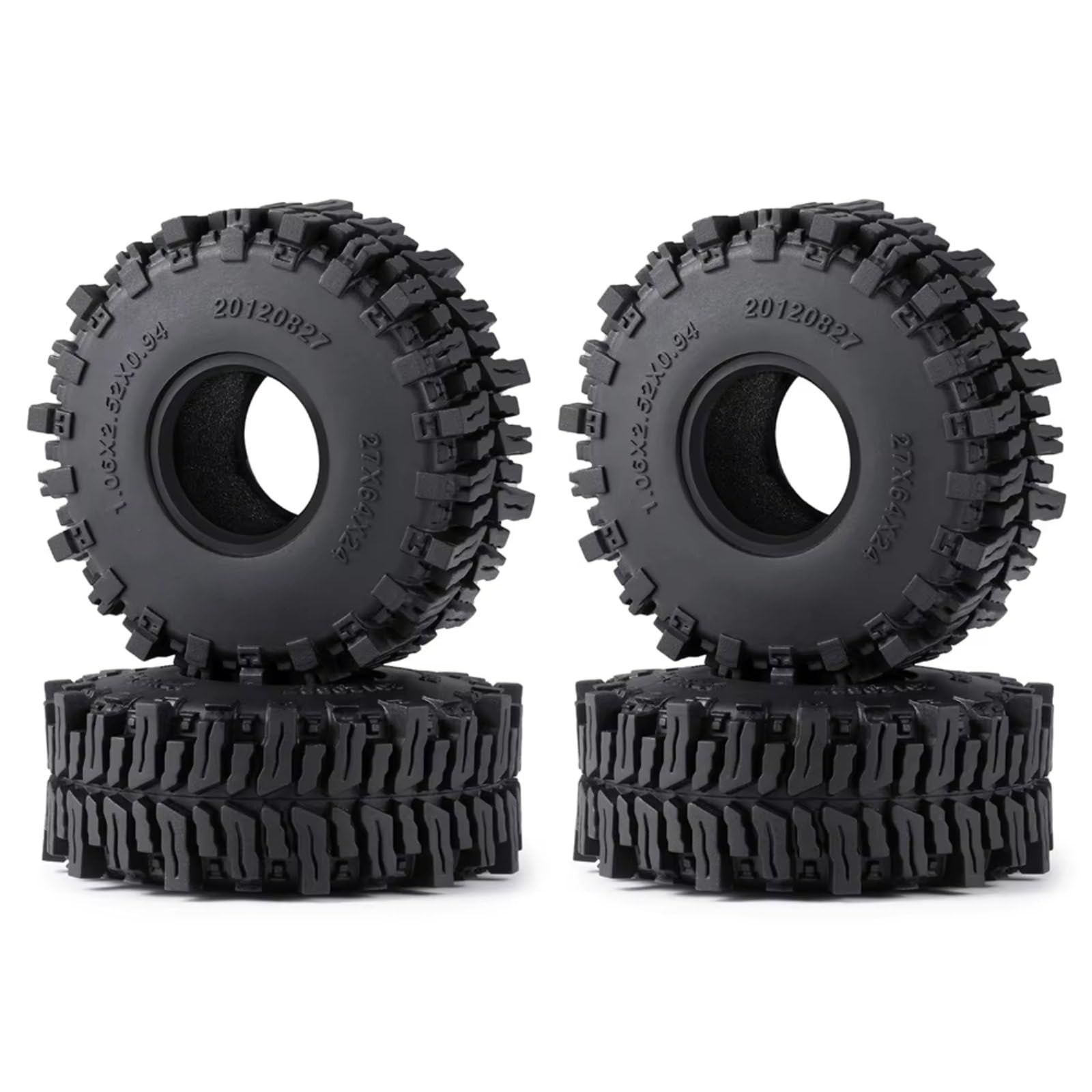 Neumático RC para Axial para SCX24 1/24 para TRX-4M 1/18 64 * 24mm / 27mm Swamper Mud para Terrain Neumáticos De Goma Ruedas RC Coche Actualización(B)