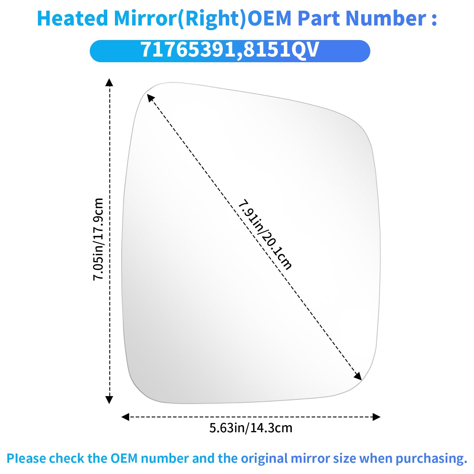 Mingke Cristal Espejo Retrovisor Derecho para Citroen Nemo Fiat Fiorino Qubo Peugeot Bipper 2008-2020 Retrovisor Exterior Calefactable Ajustable