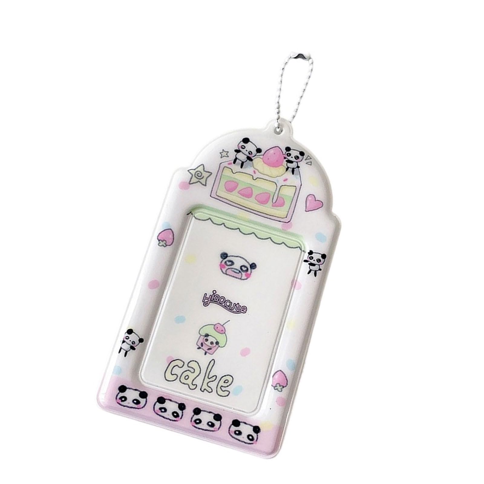 Uqezagpa Adorable Photo Card Holder Keychain Student Protector Sleeve with Keyring for School, Use Card Holder Protector