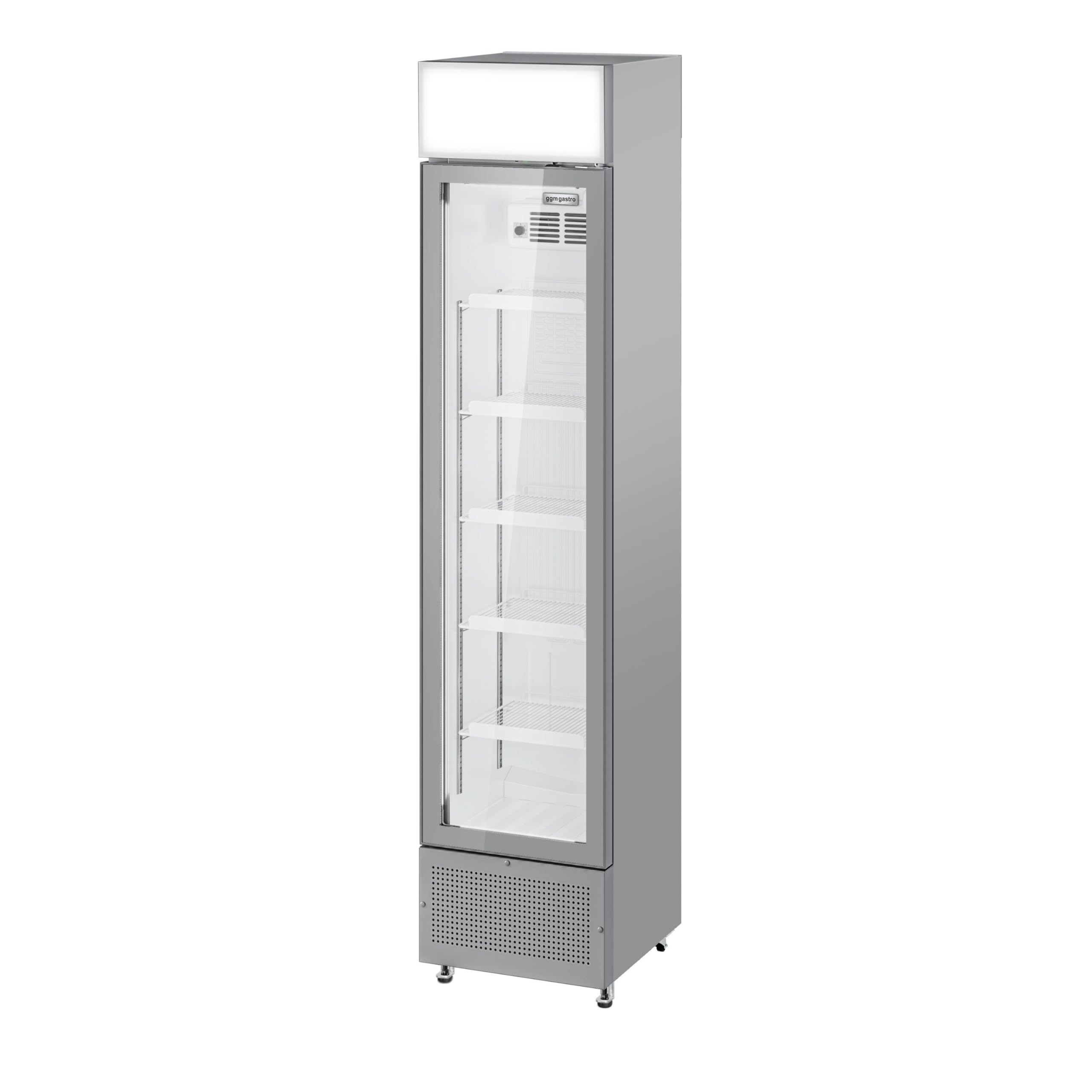 GGM Gastro | GK175UG | Getränkekühlschrank - 145 Liter - rahmenloses Design - mit 1 Glastür & Werbedisplay