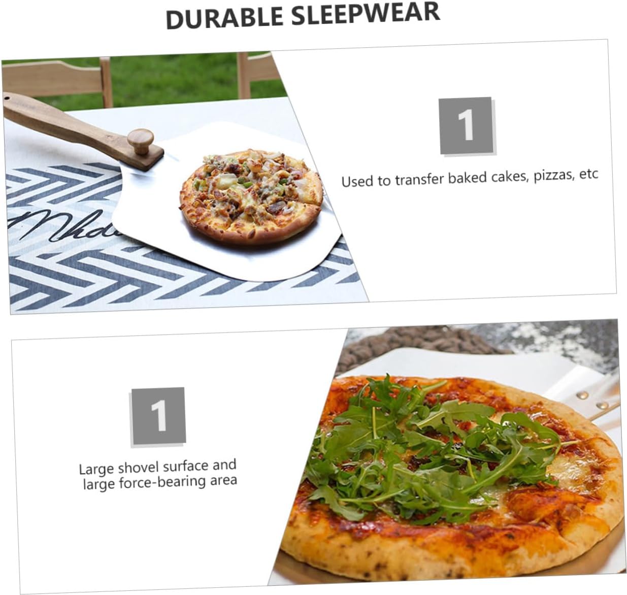 Sewroro Foldable Aluminum Pizza Peel with Wood Handle, Pizza Transfer Spatula for Baking, Restaurant and Home Oven Use, Includes Protective Paper Box Random Color