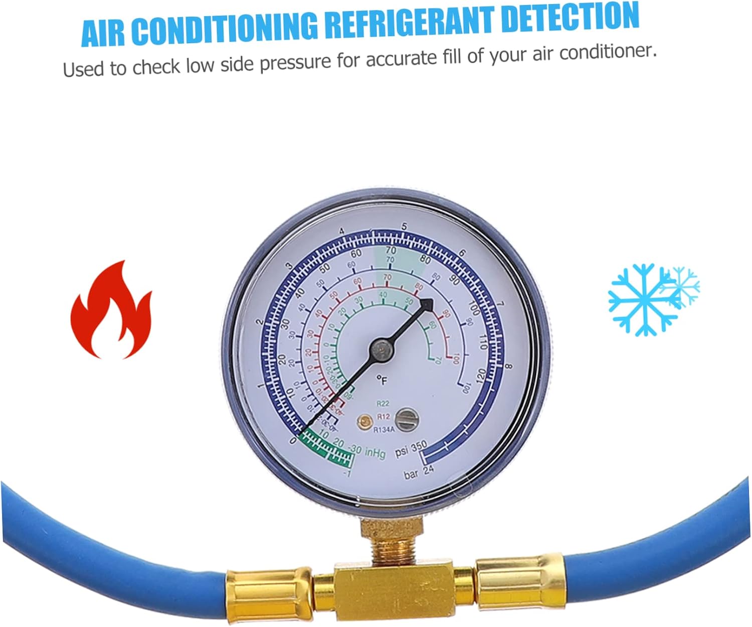 Zerodeko 1pc Filling Hose with Gauge for Car Air Conditioning Auto Recharge Hose Automotive Charging Compatible with Systems