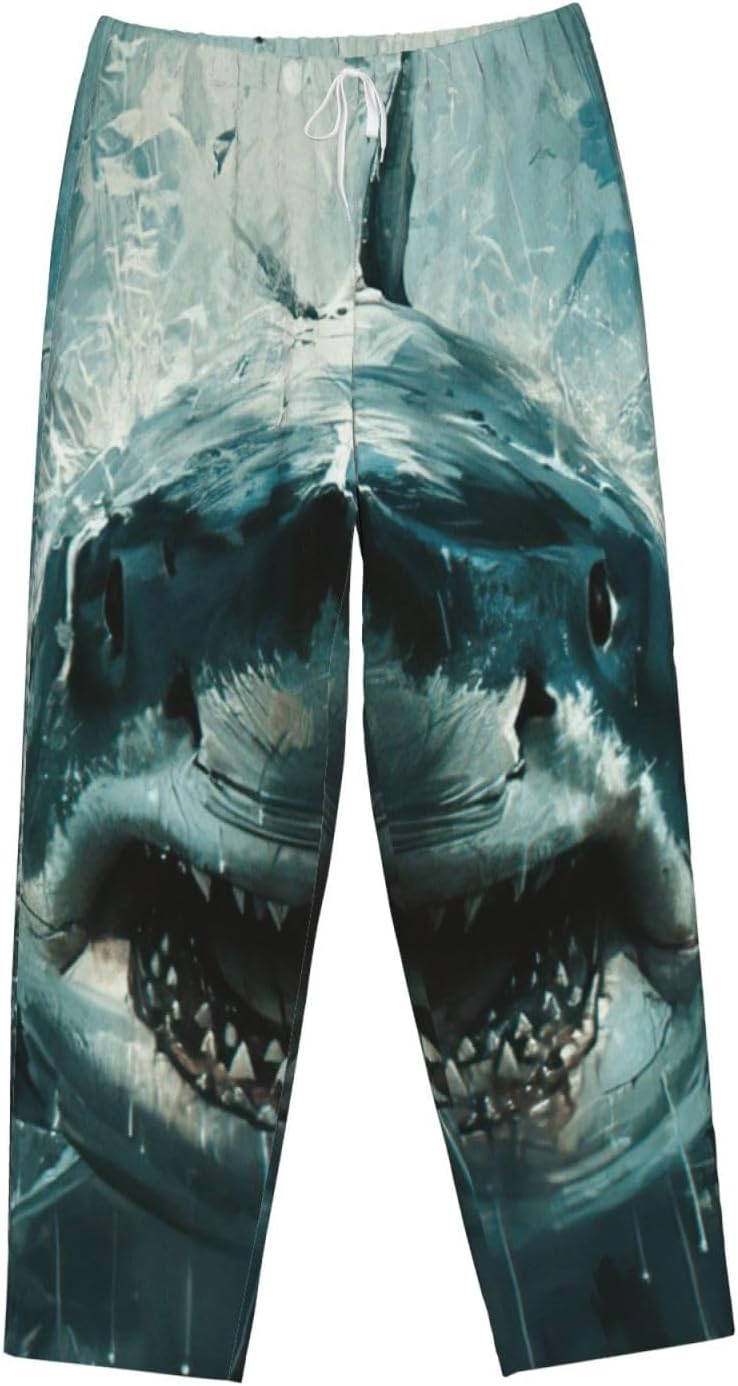 Shark Cum Print Fashion Cozy Womens Flannel Pajama Pants,Perfect For Christmas And Everyday Wear
