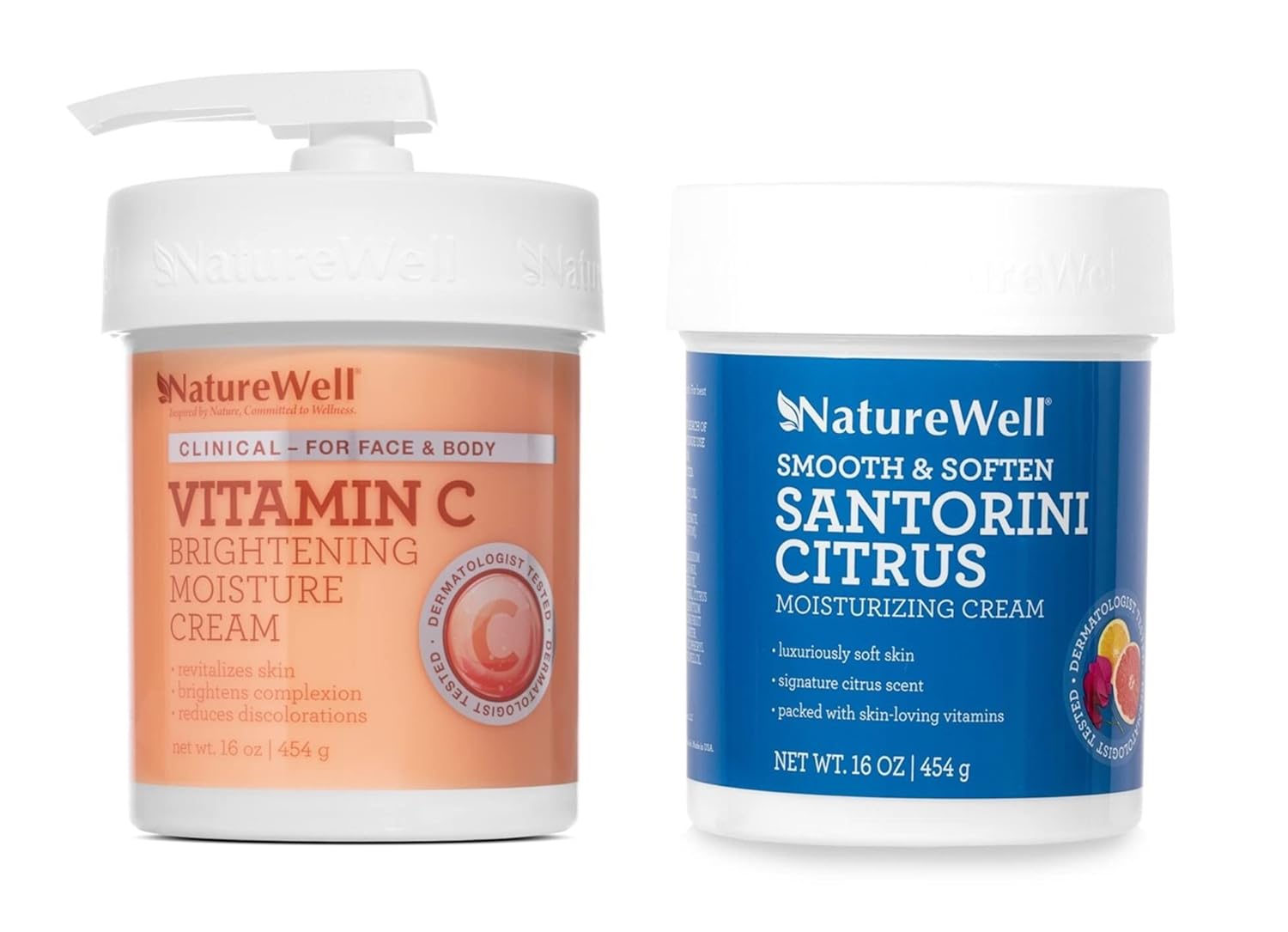 NatureWell Clinical Vitamin C + Santorini Citrus Cream Bundle, NonGreasy, Ultimate