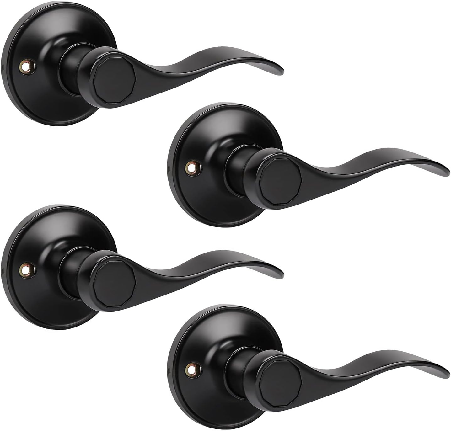 KNOBWELL 4 Pack Single Sided Drop Design Dummy Door Handle Oil Rubbed