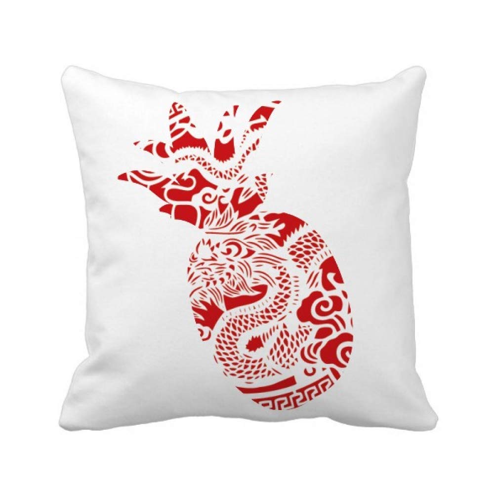 Ananas Chinois coussin déco Red Dragon brodé animaux résumé lavable en machine