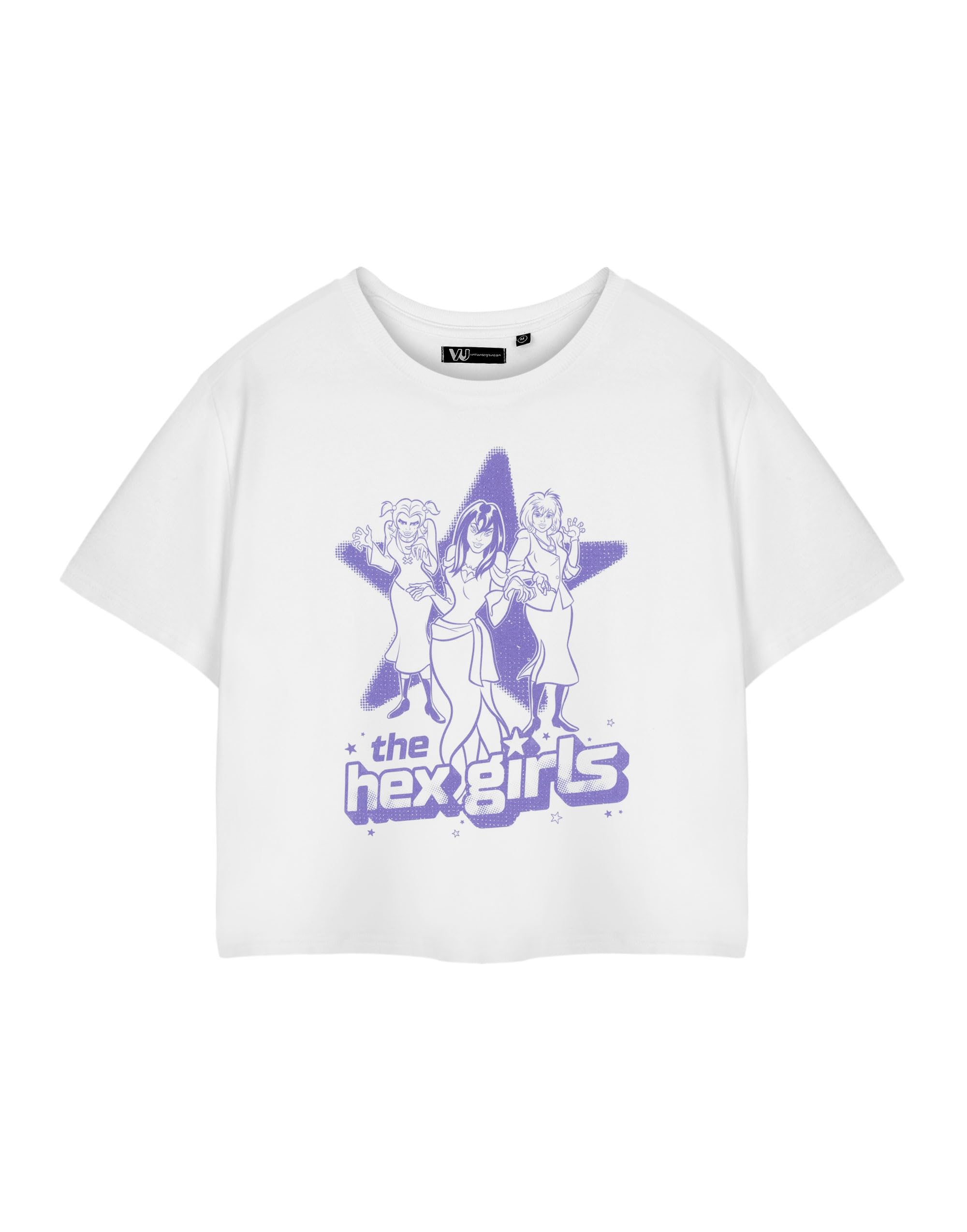 Scooby-Doo! White Graphic Tee | Women's Hex Girls Band Classic T-Shirt | Cartoon Crew Neck Short Sleeve Top | Casual Wear Pull-On Apparel