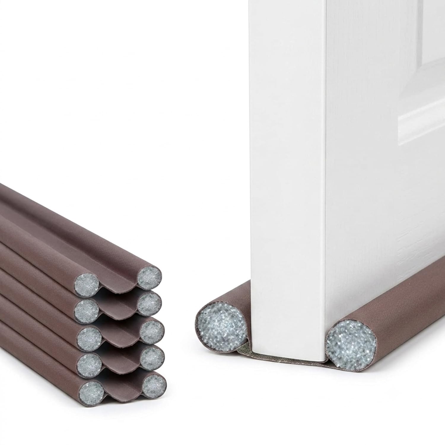 Double Sided Door Draft Stopper for Bottom of Door | Adjustable Foam Door Guard & Wind Blocker | Soundproof Under Door Seal for Noise, Pest Control, AC Cooling & Energy Saving 39inch (Pack of 4)-image-15
