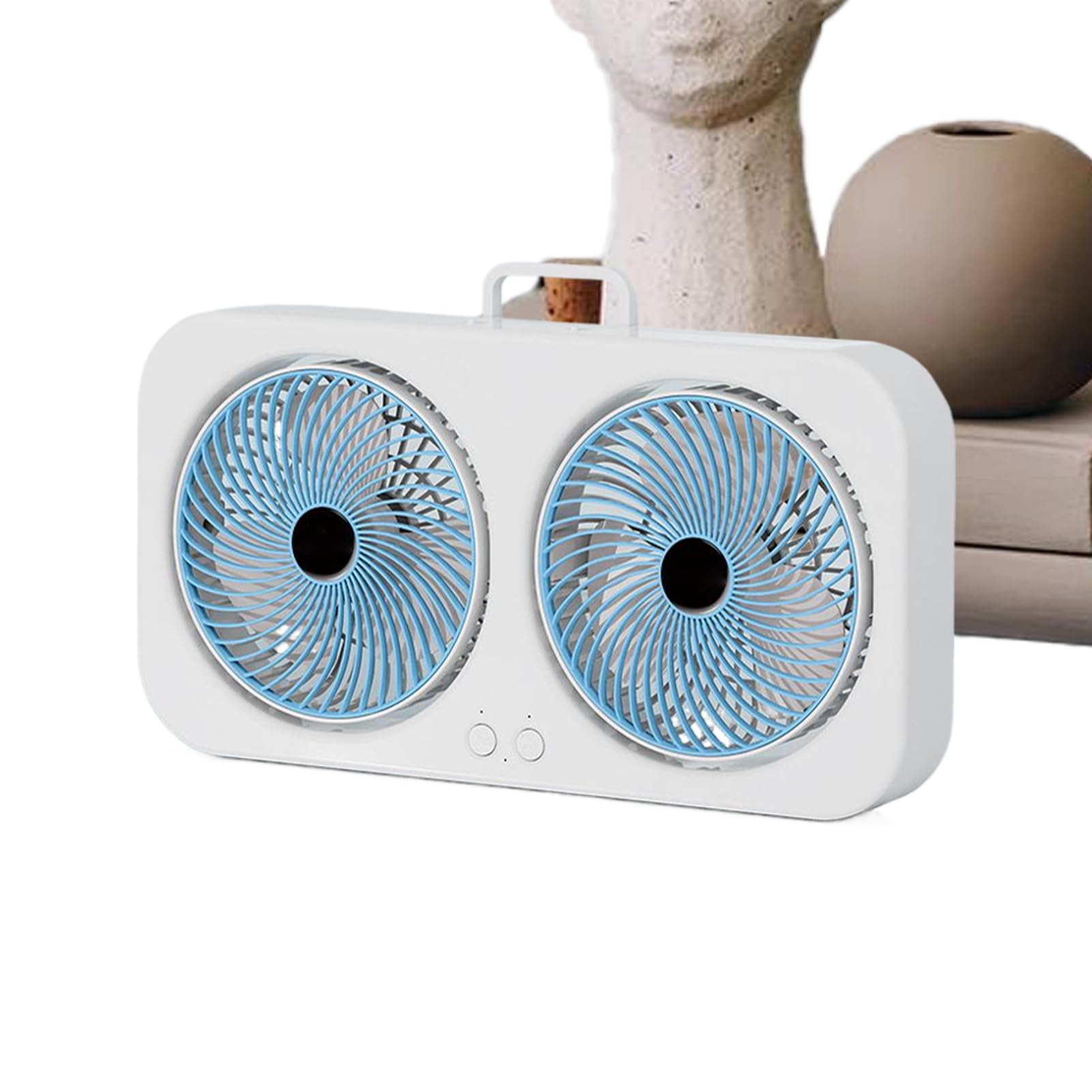 Schreibtischventilator,Luftkühler Mit Doppelkopf-Design & Tragbar - USB-Aufladbarer Leiser Ventilator Mit Aufhängefunktion Für Camping, Reisen, Zelt, Büro, Fitnessraum & Kinderzimmer