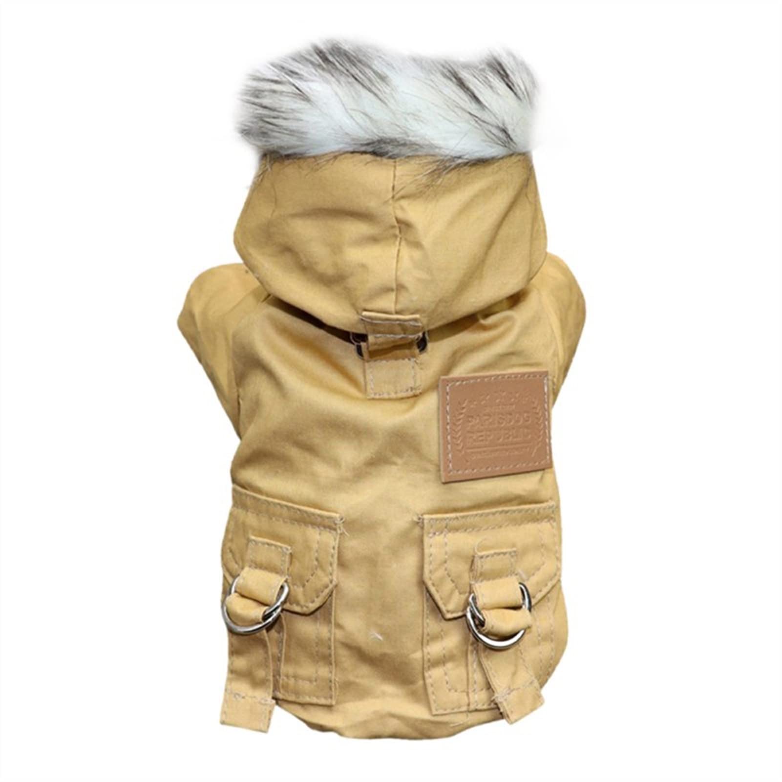 Manteau d'hiver pour chiot vêtement chaud pour Chihuahua et Yorkies kaki M