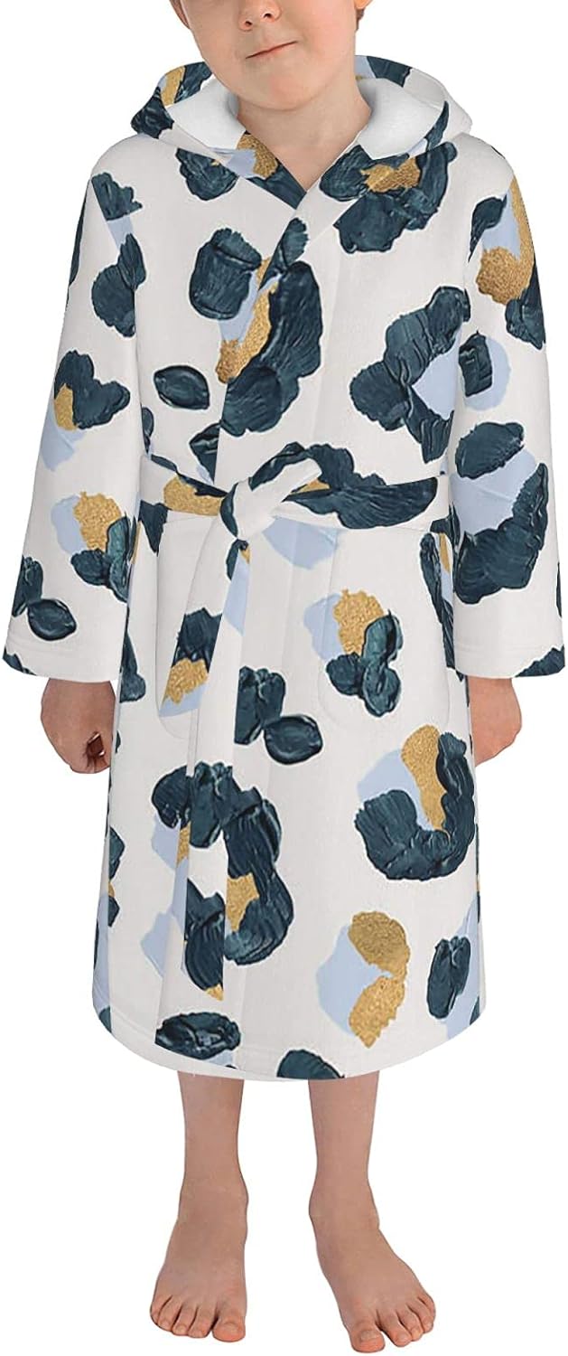 パジャマ 水彩スカル ヒョウ 動物柄 バスローブ 子供 ルームウェア キッズ 着る毛布 子ども服 男の子 幼児の服 ワンピース ふわふわ 腰ベルト付き 長袖 バスタオル 女の子 部屋着 防寒 フード付き 厚手 Hondasaudi Com