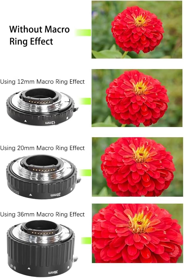 Compatible with Nikon Camera Lens Macro Extension Tubes Set for Nikon DSLR Camera D80 D90 D300 D300SD800 D3100 D3200 D5000 D5100 D5200 D7000 D7100