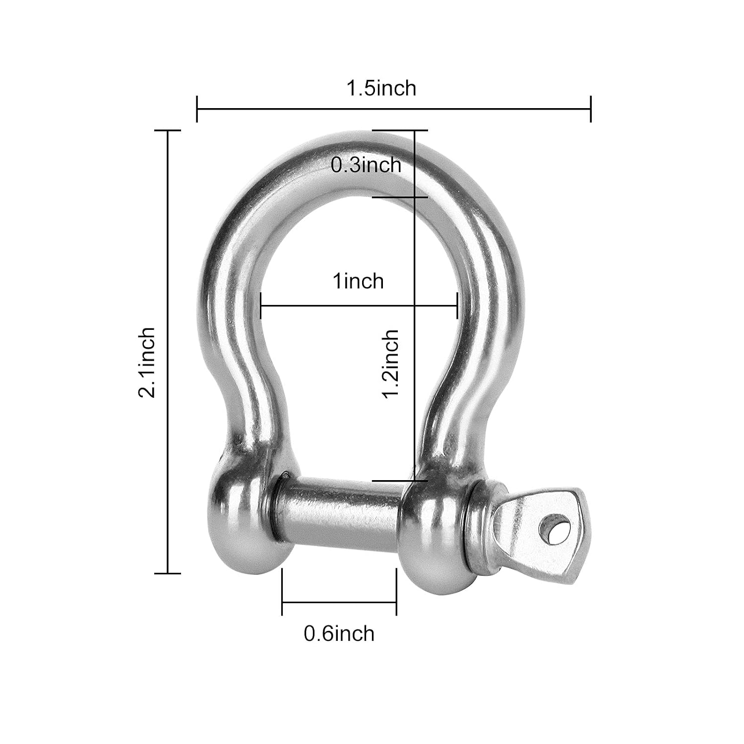 14PCS Bow Shackle 5/16 Inch, Heavy Duty Stainless Steel Shackle M8 Screw Pin Shackle Anchor Shackle for Anchor, Towing, Off Load Recovering