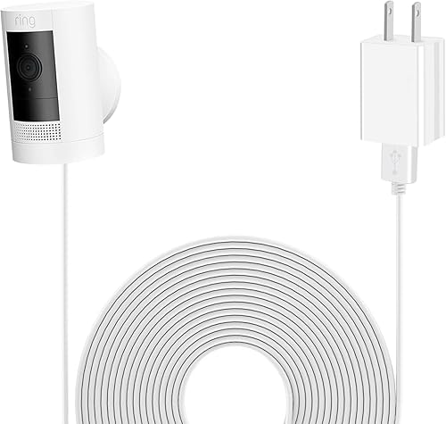 Miniatura 1 de Cable de alimentación para cámara, compatible con Ring Stick Up Cam batería de 23 generaciónenchufe, batería de cámara Ring Spotlightenchufe, cable