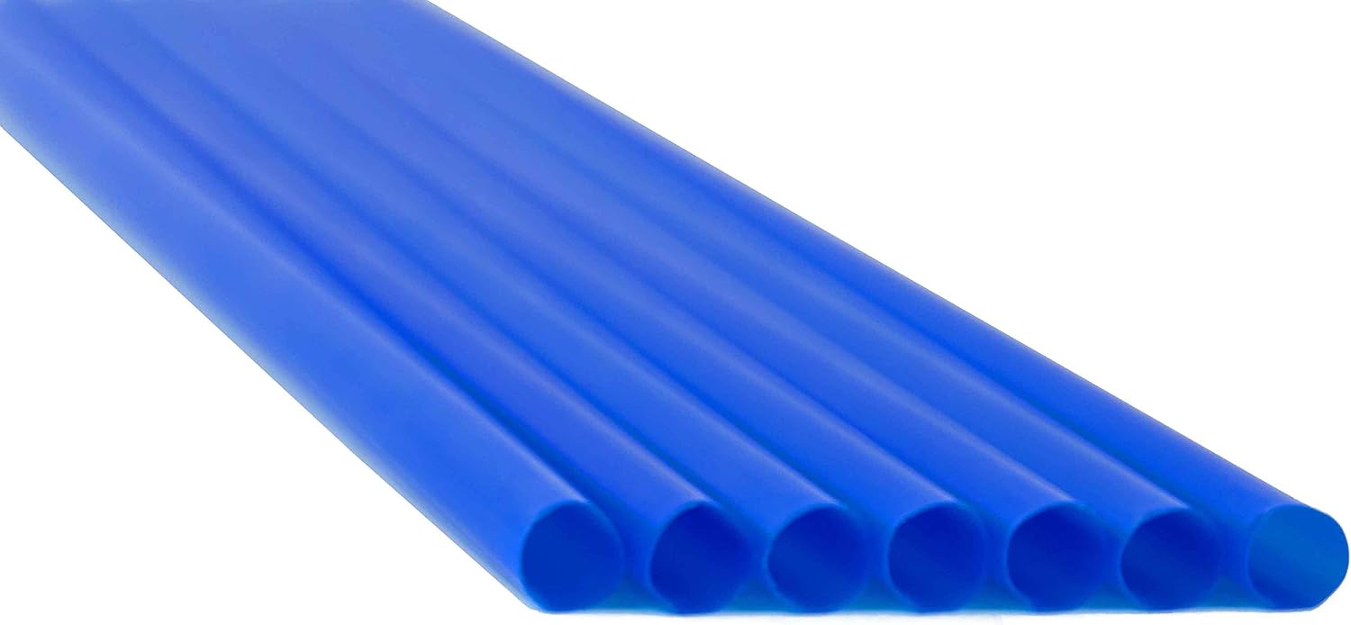 Made in USA Pack of 250 Unwrapped BPA-Free Plastic Drinking Straws (Blue - 10" X 0.28")
