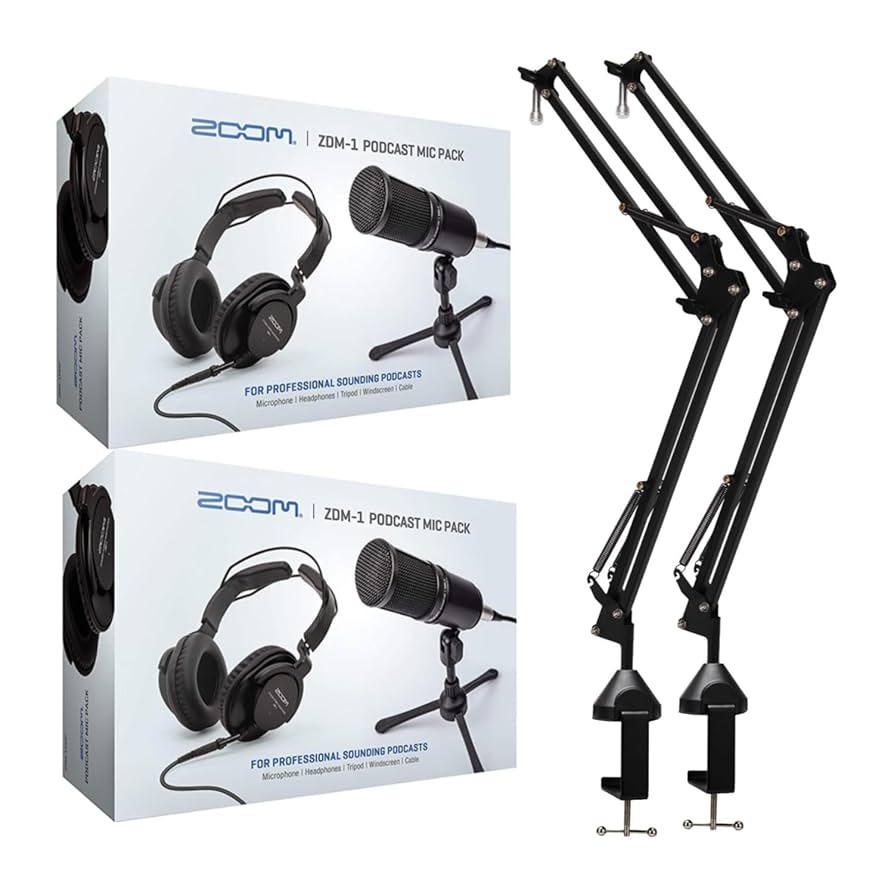 Amazon.com: Zoom ZDM-1 2-Person Podcast Mic Pack Kit with