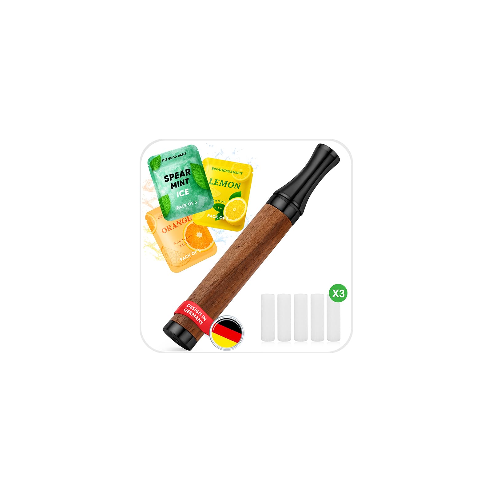 Mindfulness-Inhalator-Set mit Luftwiderstand, inklusive 15 Aromafiltern.G