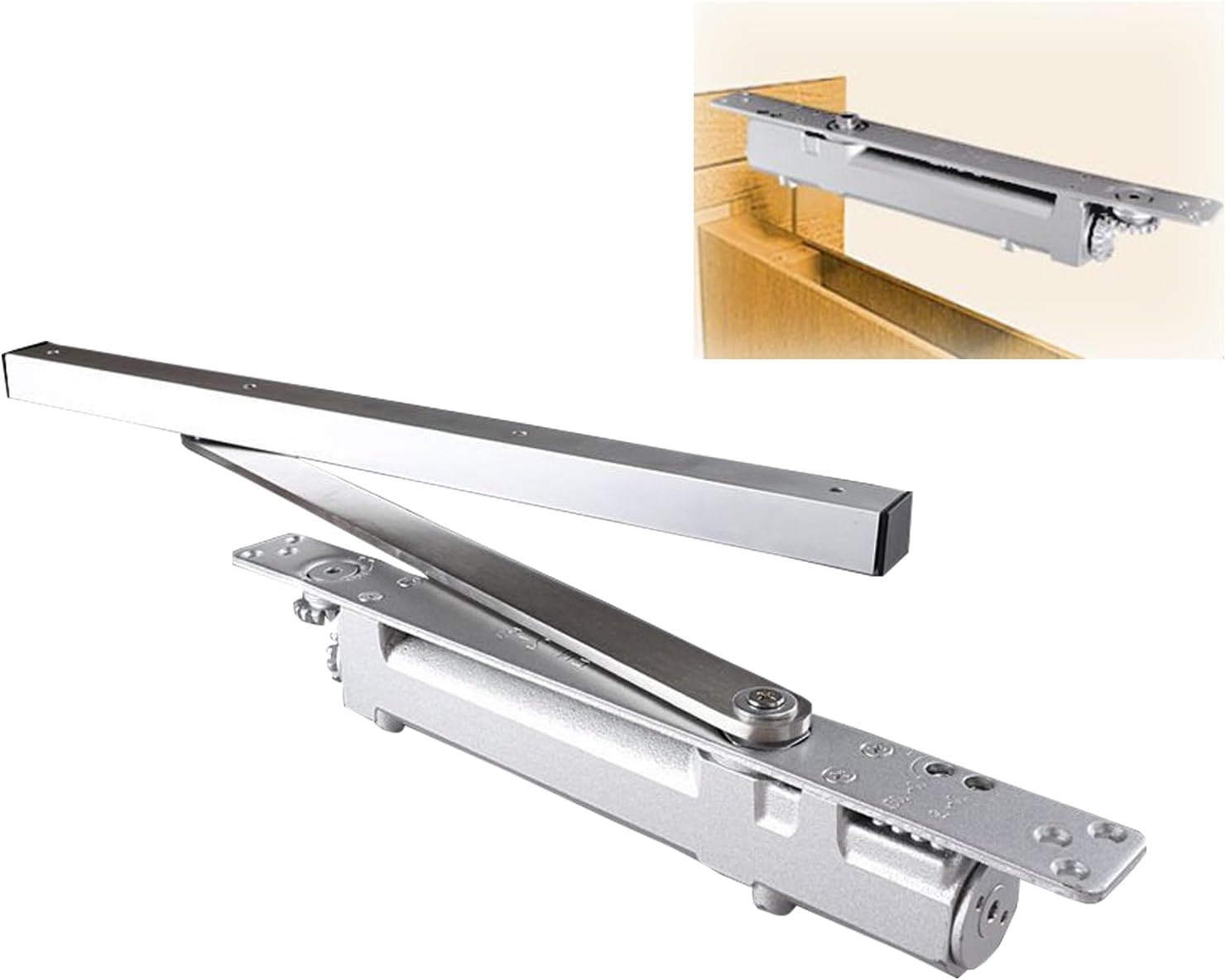 Concealed Door Closer Commercial, Automatic Door Closer Heavy Duty, Hydraulic Soft Close, Door Damper with Hold Open