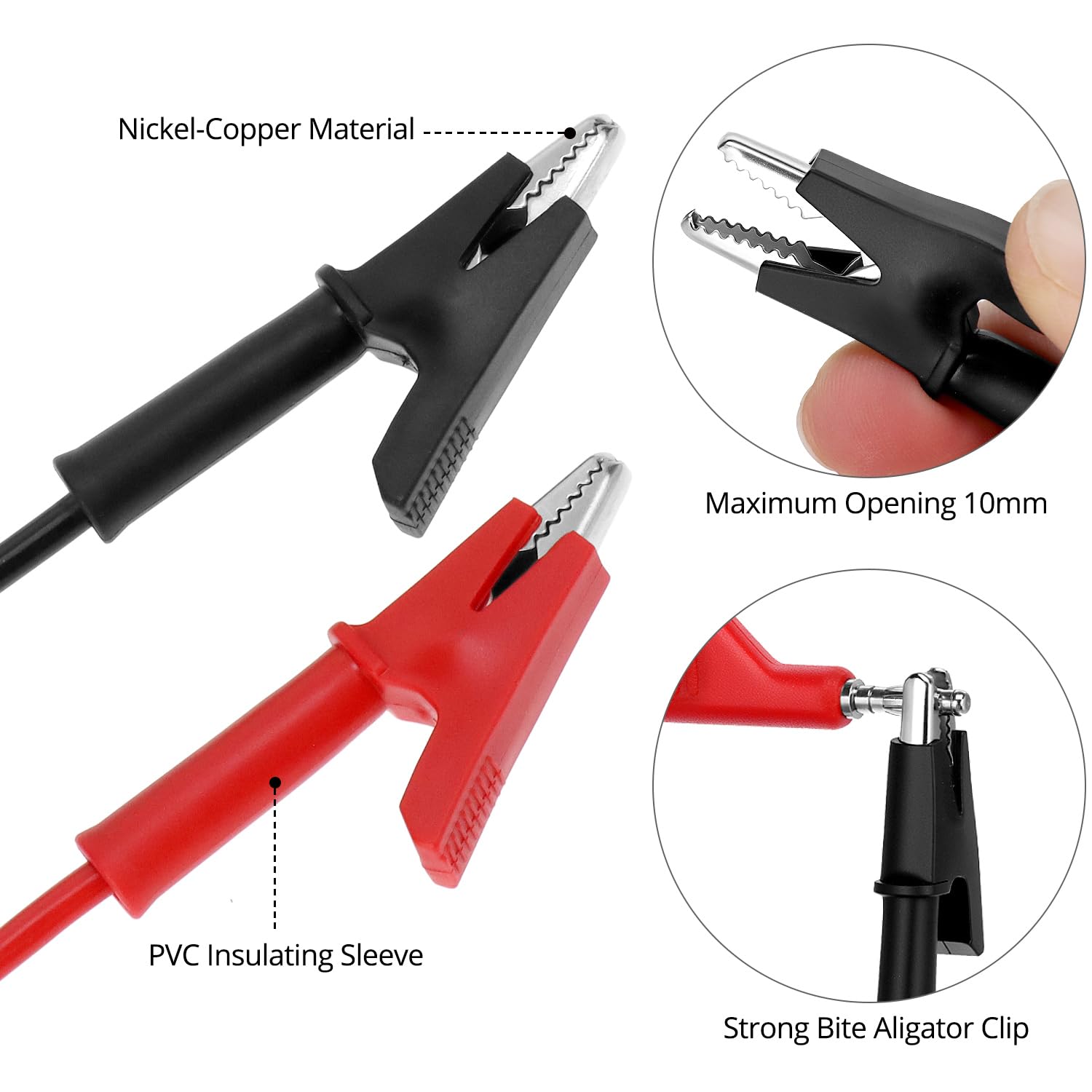 QWORK® Zestaw końcówek multimetru, kabel testowy z wtyczką bananową 1 m, końcówki krokodylkowe, wymienne igły