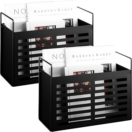 Amazon.com: Colarr 2 Pcs Metal Magazine Rack Magazine Holder Storage ...
