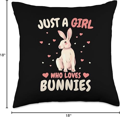 Miniatura 4 de Bunny Rabbit Animal Bunnies Rabbit Just A Girl Who Loves Bunnies - Almohada (18 x 18 pulgadas), multicolor