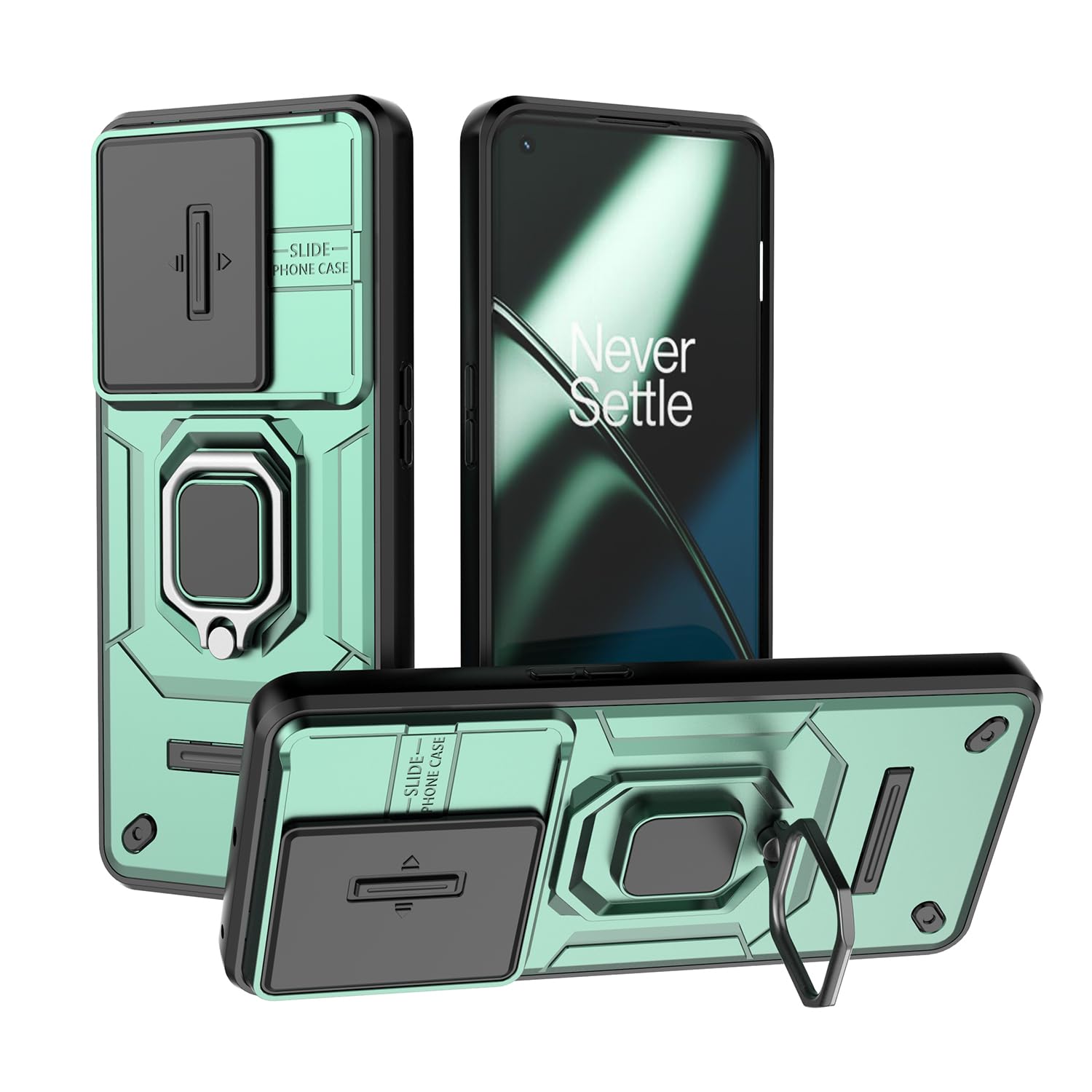 CoverLine for Full Body Armour Military Protective Shockproof Soft Frame Bumper Case, with Camera Cover and Rotating Ring Stand for OnePlus 12 - Green (B0DCZHWWQV) Amazon Price History, Amazon Price Tracker