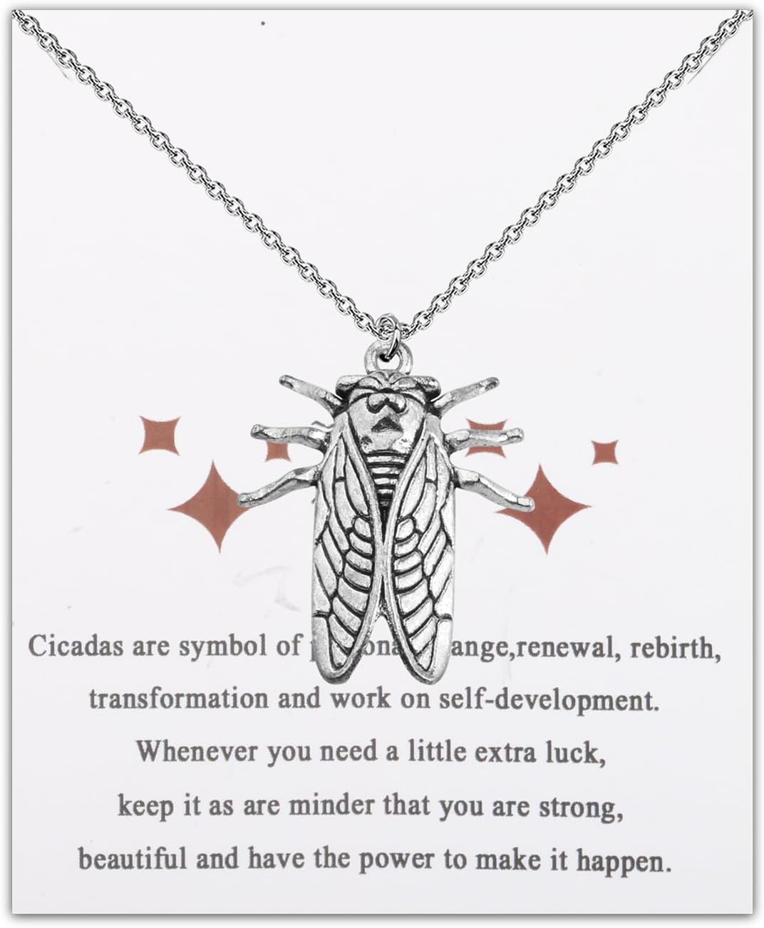 WSNANGCicada Necklace - Cicada Pendant Jewelry - Insect Charm Gift