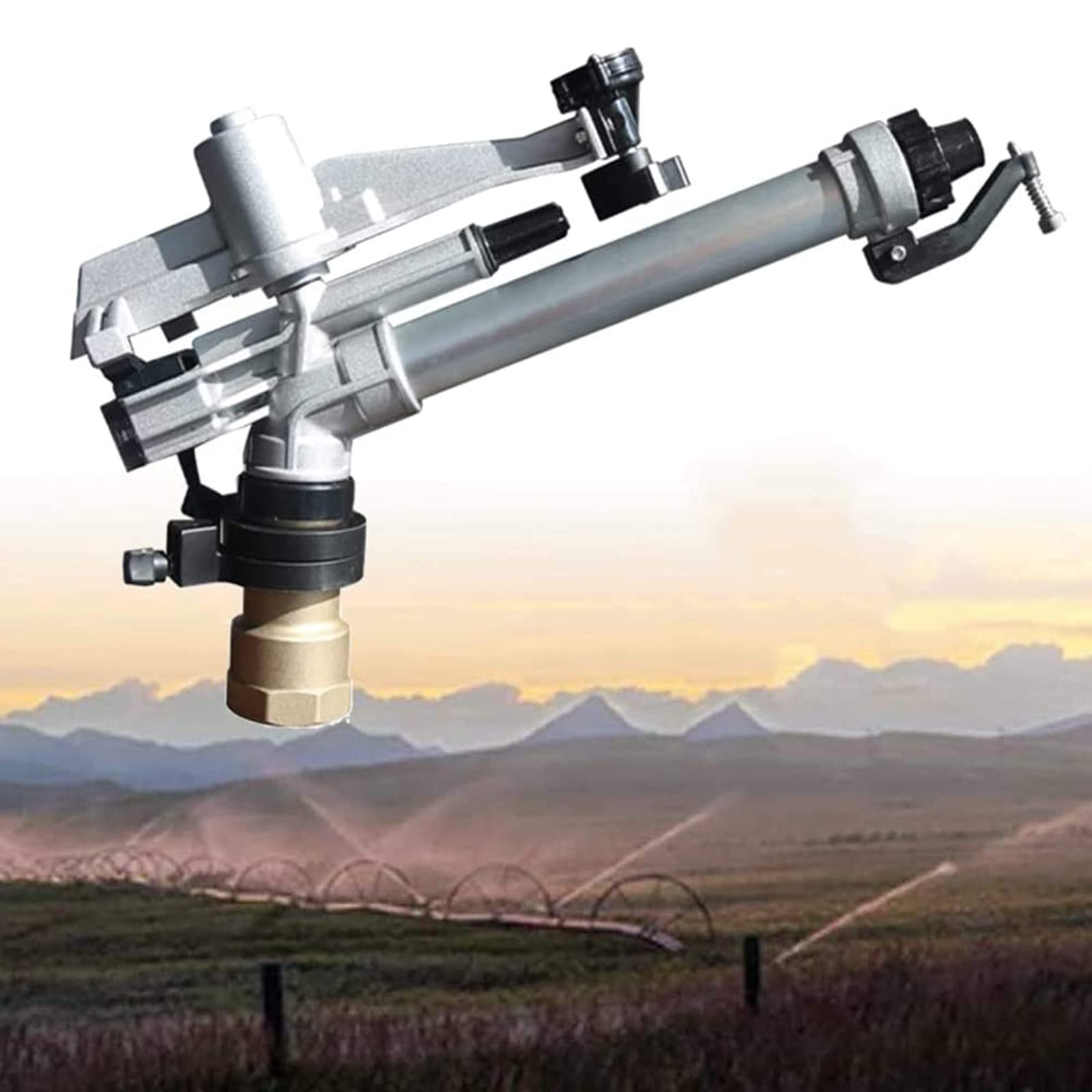 Arroseur à Pulsation,Asperseur à Secteur,Arroseur à impulsions e métal avec Buse De Rechange,Pulvérisateur De Pelouse À Buse À Bascule Rotative À 360 °,pour l'arrosage de Surfaces