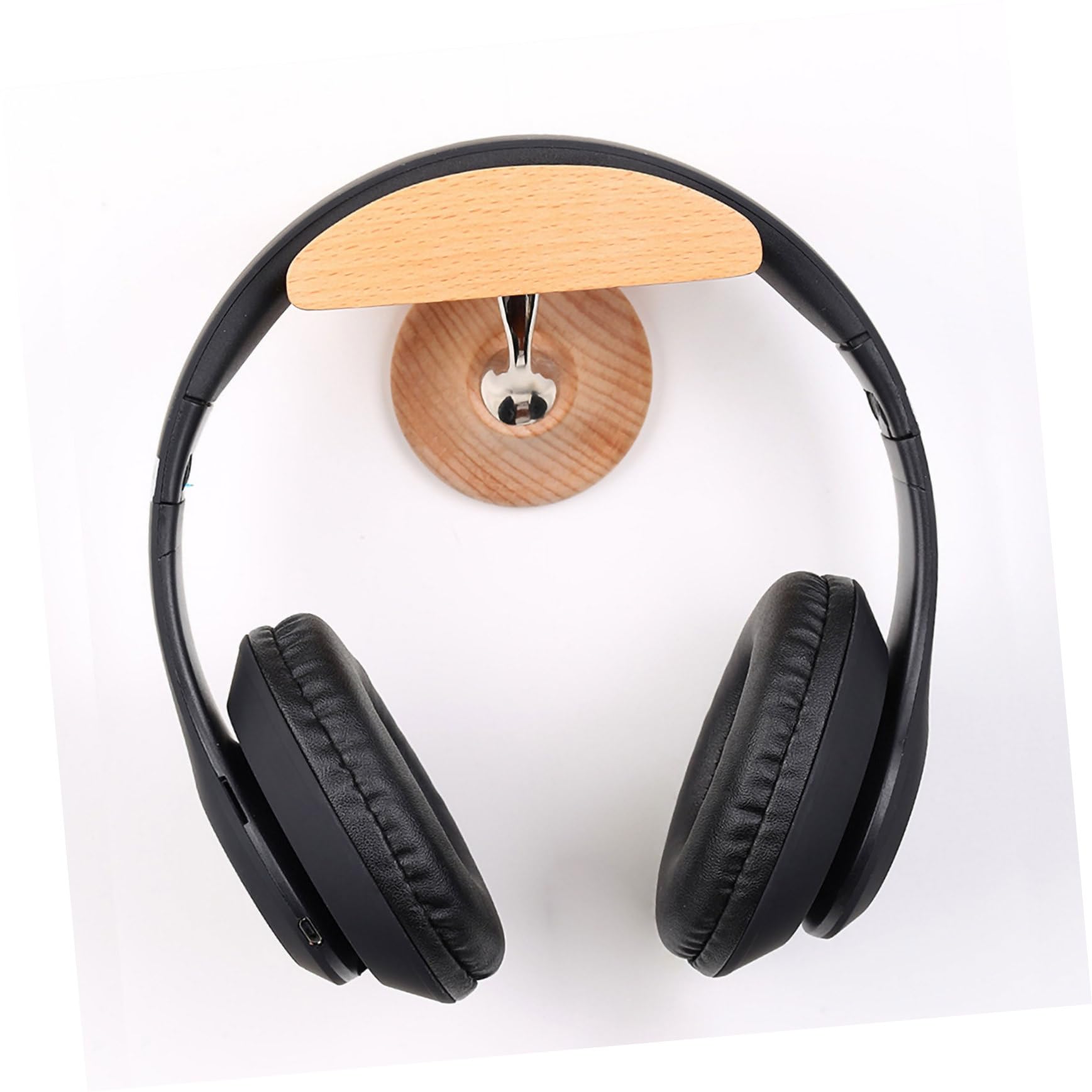 UKCOCO 2juegos Soporte De Auriculares De Pared Soporte De Madera Natural Para Auriculares Estante Duradero y Fácil De Instalar Diseño Daño La Pared