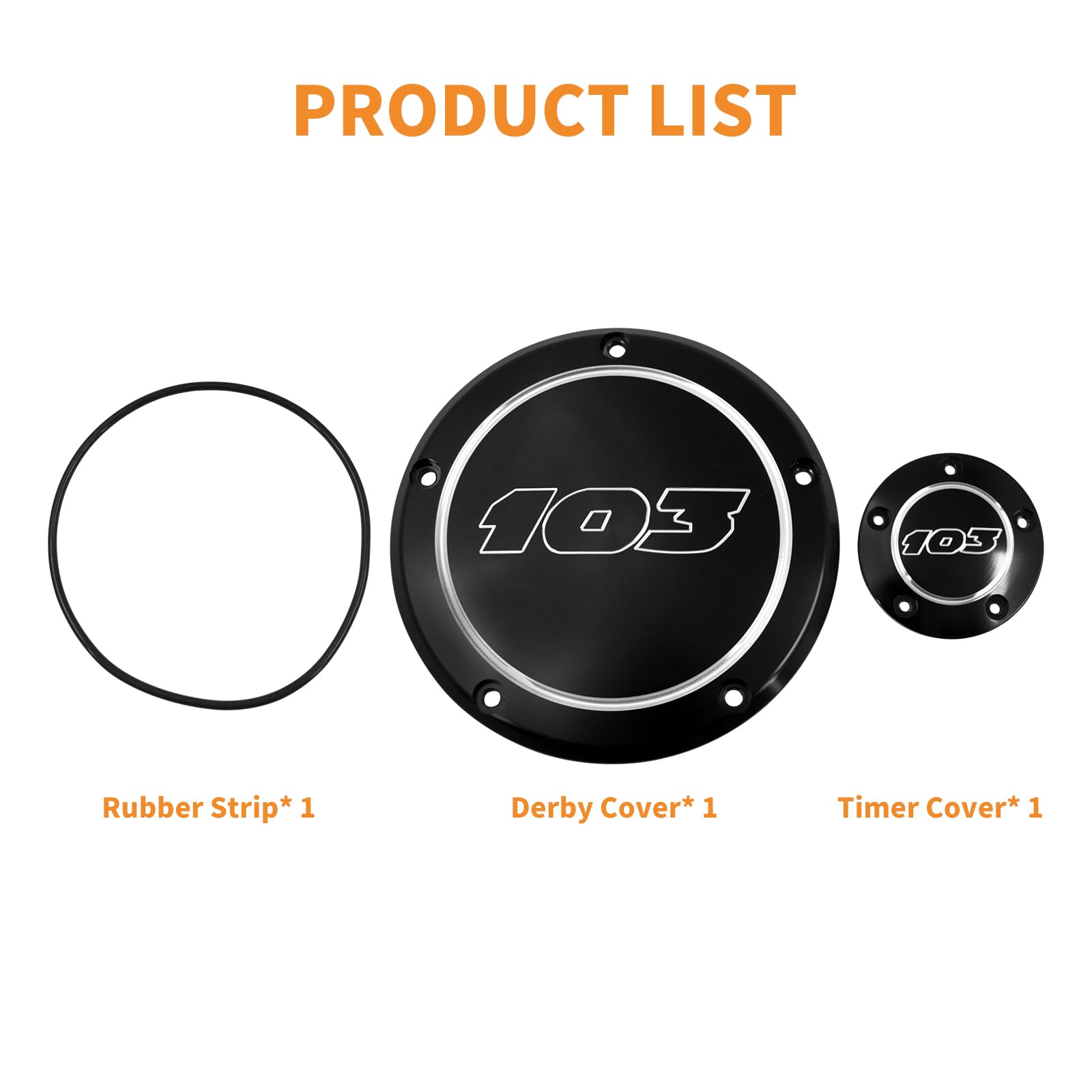 Motorrad Derby Abdeckung Timer Timing Cover Protector Guard Motorabdeckung 103 Fit für Harley Twin Cam Dyna Softail Touring Road King Electra Glide 1999-2015 Schwarz
