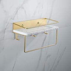 NPQPNAFC Kitchen Bathroom Shelves Shower Caddy Wall-Mounted Cosmetic Box Storage Rack Marble Tray Bathrooms Shampoo Shower Gel Organizer