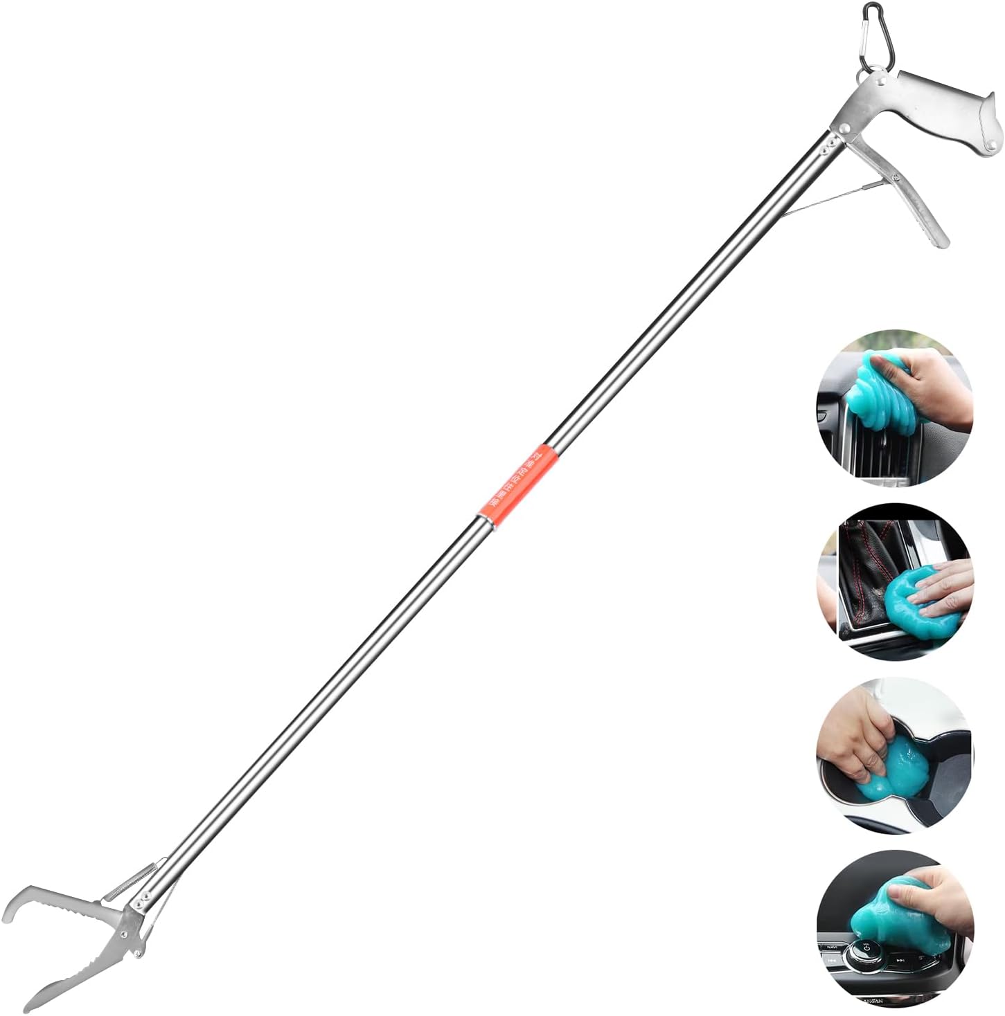 1pcs 47″ Reptile Tongs Snake Grabber Tool Professional All-Aluminum Alloy Snake Tong Grabber Rattle Snake Catcher Wide Jaw Handling Tool with Lock 1pcs Car Cleaning Gels