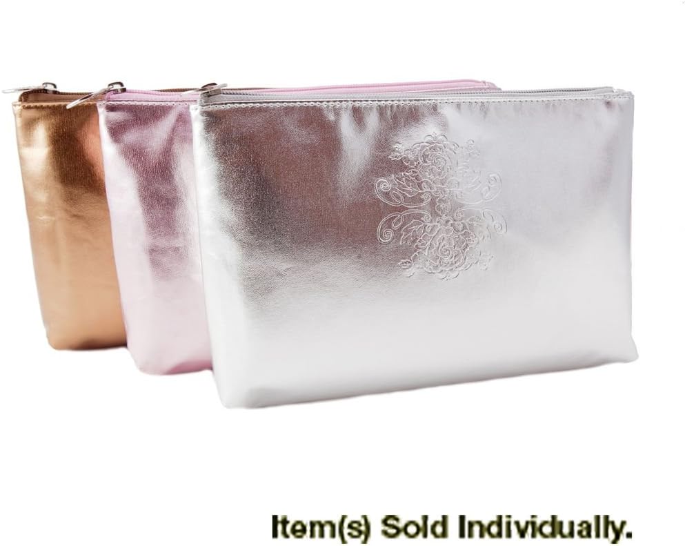 Bella Il Fiore Large Cosmetics Bag Metallic Silver