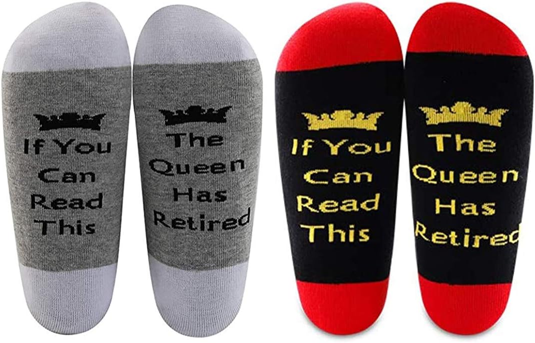 Retirement Queen Socks – Funny Gift for Her – LEVLO Retirement Gifts for Women