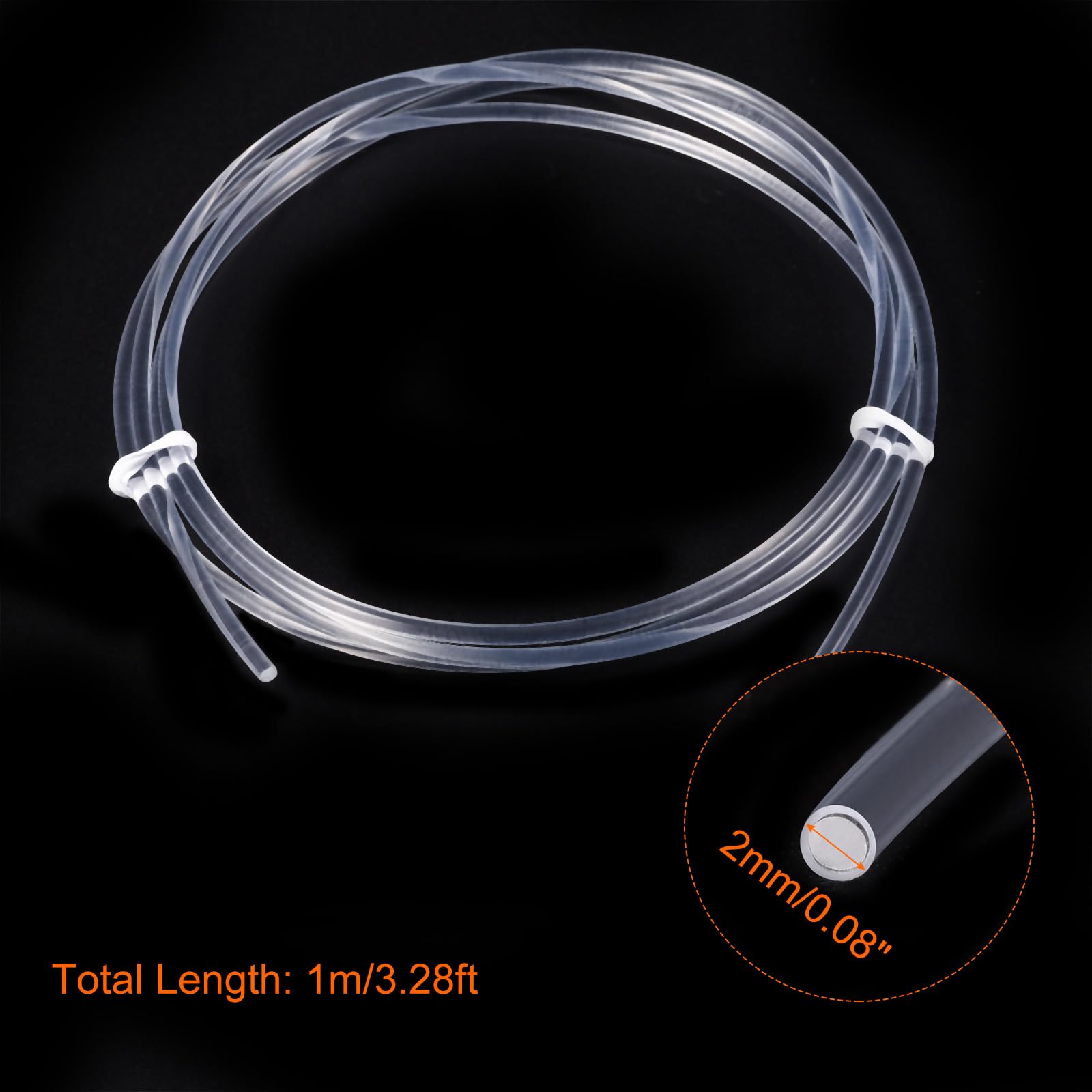 Rebower PMMA Side Glow Fiber Optic Cable, [for LED Light as Home, Party Decroation] - 0.08inch / 3.28 Feet / 1Pcs