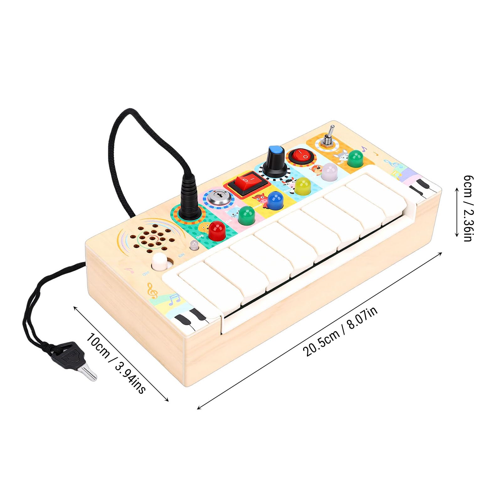 Piano para Niños Pequeños, 37 Teclas, Interruptores Funcionales, Piano de Juguete Electrónico, de Juguete para Bebés con Material de Madera y Sonido Realista para el Aprendizaje de Música