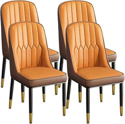 Miniatura 44 de YVYKFZD Dining Chairs Set of 2/4, Kitchen Chairs with Back and Metal Legs, PU Leather Dining Room Chair, Armless Comfy Side Chair, for Living Room,