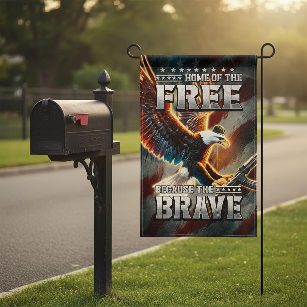 Heroic Eagle Veteran Garden Flag 12x18 In Doublesided Military Rifle "Home of the Free" Outdoor Decor Veterans Day Memorial Day Tribute Gift US Military - Image 5