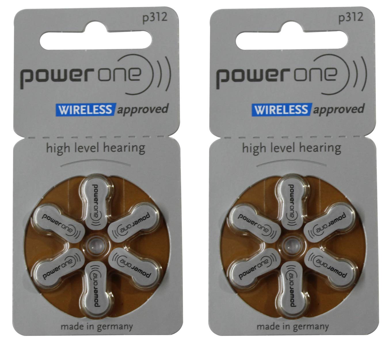 Power One P312 Hearing Aid Battery (6 X 2 Pack, 12 Pieces)