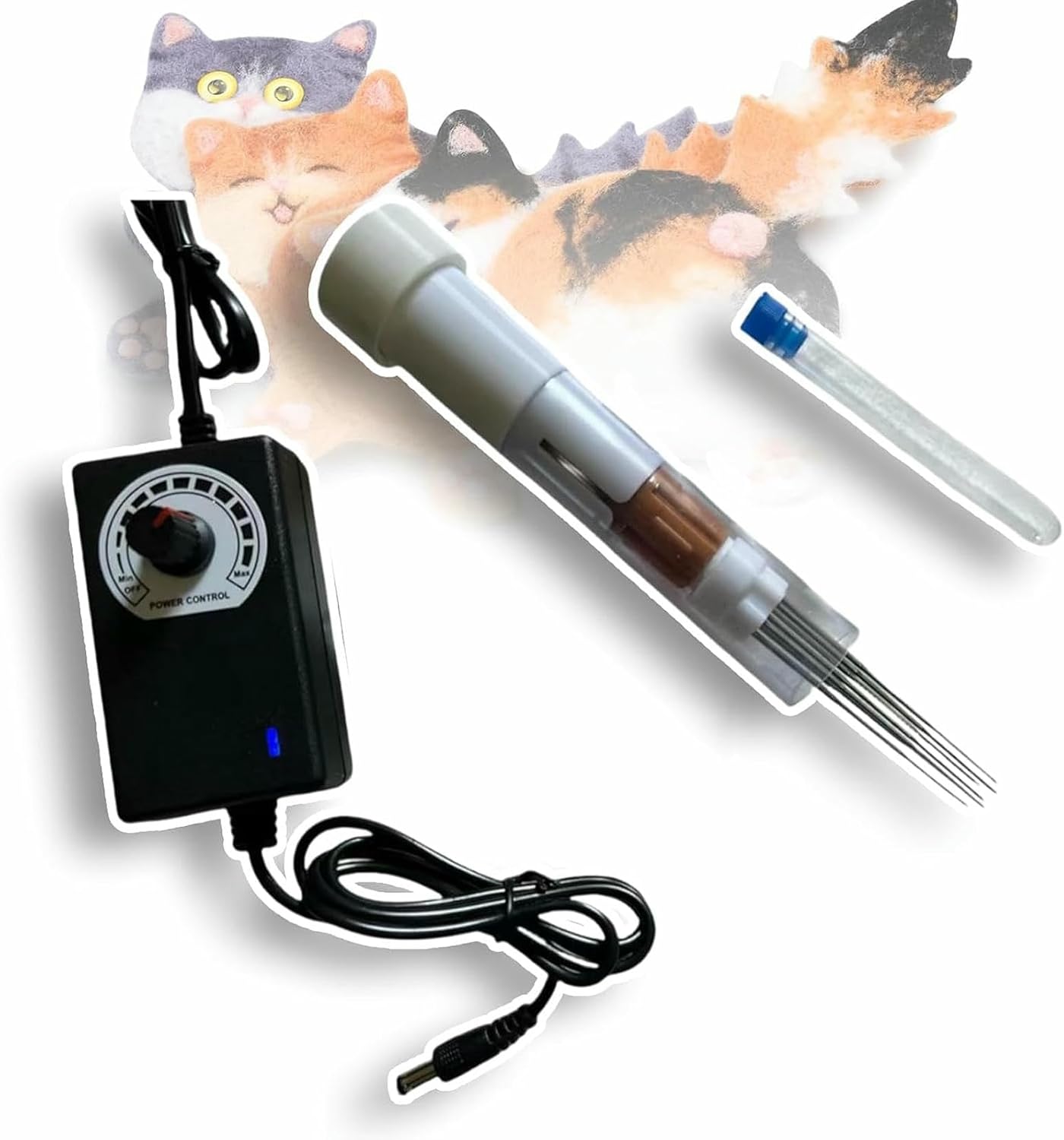 Electric Needle Felting Machine, DIY Manual Wool Felt Machine, Needle Punch Machine, Felting Needles W/7 Needles and 5 Replacement Heads