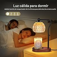 Vista 5 de Lámpara de vela con temporizador y regulador – Altura ajustable para velas perfumadas, con 2 bombillas de 50 W – Regalo de decoración del hogar