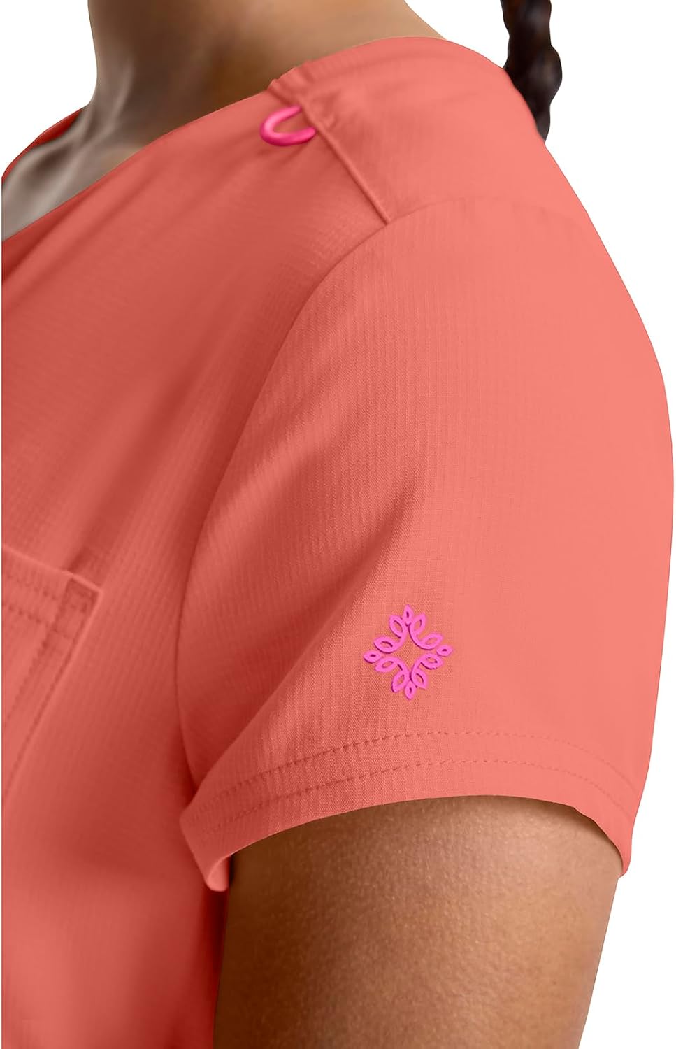 Med Couture Scrubs top for Women Medical Quarter Zip V-Neck Scrub Top Tuckable with Chest Pocket and Rounded Hem - MC705